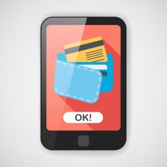 shopping wallet flat icon with long shadow eps10 N8