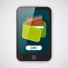 shopping wallet flat icon with long shadow eps10 N9