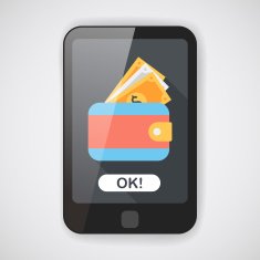 wallet flat icon with long shadow eps10 N6