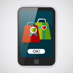 Valentine's Day shopping bag flat icon with long shadow eps10 N4