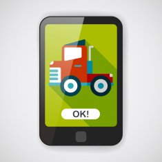 Transportation truck flat icon with long shadow eps10 N31