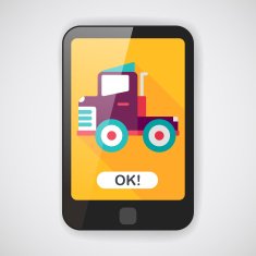 Transportation truck flat icon with long shadow eps10 N32