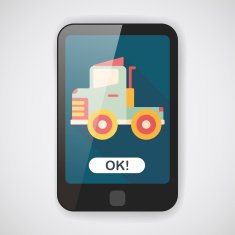 Transportation truck flat icon with long shadow eps10 N33