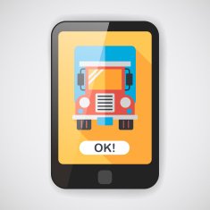 Transportation truck flat icon with long shadow eps10 N41