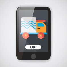 Transportation truck flat icon with long shadow eps10 N42