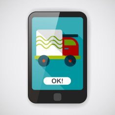 Transportation truck flat icon with long shadow eps10 N43