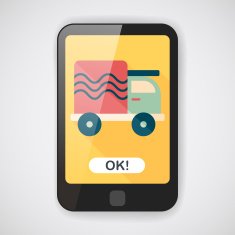 Transportation truck flat icon with long shadow eps10 N44