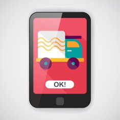 Transportation truck flat icon with long shadow eps10 N45