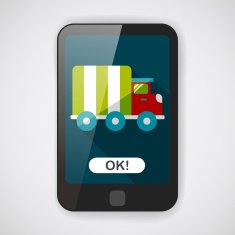 Transportation truck flat icon with long shadow eps10 N47