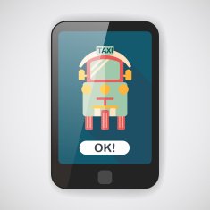 Transportation taxi flat icon with long shadow eps10