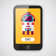 Transportation taxi flat icon with long shadow eps10 N2