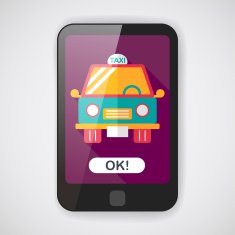 Transportation taxi flat icon with long shadow eps10 N5