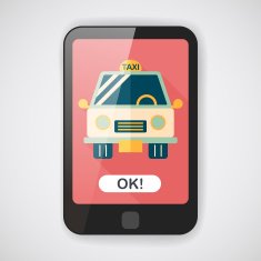 Transportation taxi flat icon with long shadow eps10 N6