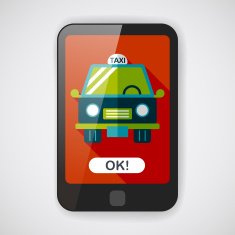 Transportation taxi flat icon with long shadow eps10 N7