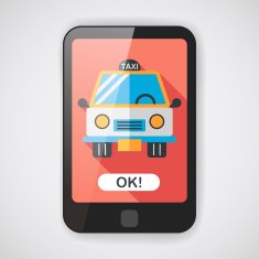 Transportation taxi flat icon with long shadow eps10 N8