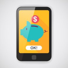 Piggy bank flat icon with long shadow eps10 N2