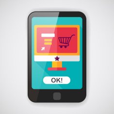 online shopping flat icon with long shadow eps10 N10