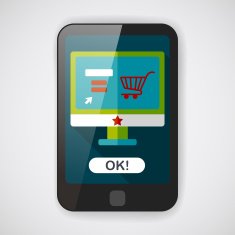 online shopping flat icon with long shadow eps10 N12