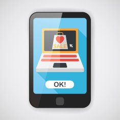 online shopping flat icon with long shadow eps10 N15