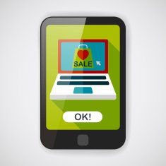 online shopping flat icon with long shadow eps10 N16