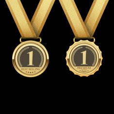 Golden metal badges Best selling vector