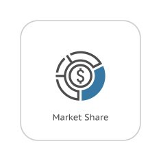 Market Share Icon Business Concept Flat Design N4