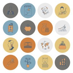 business and finance icon set N136