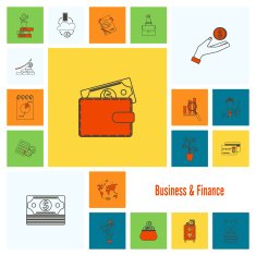 business and finance icon set N141