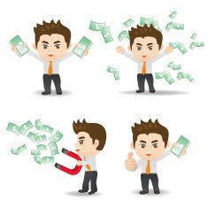 Businessman show finance money
