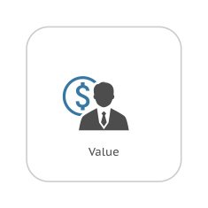 Value Icon Business Concept Flat Design