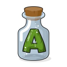 letter A bottle for experiments