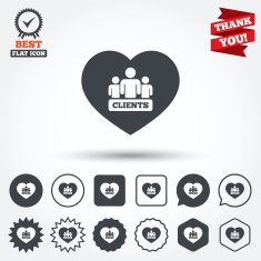 Love Clients sign icon Group of people symbol N2