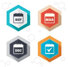 Calendar icons September March December N2