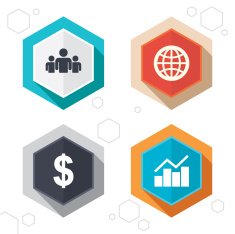 Business signs Graph chart and globe icons N3