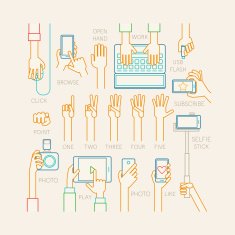 Hands set - line style