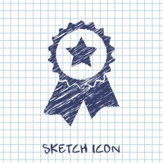 Badge with ribbons and stars icon N2