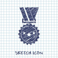 Badge with ribbons and stars icon N4