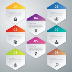 Vector illustration infographics of hexagons N4