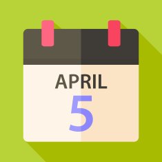 Easter calendar with date 5 april