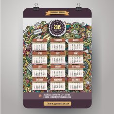 Doodles social media Calendar 2015 year