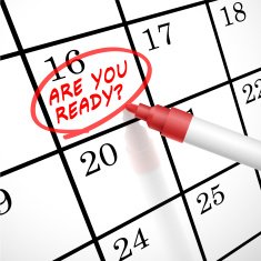 are you ready words circle marked on a calendar