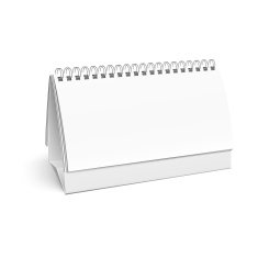 Blank paper desk spiral calendar N2