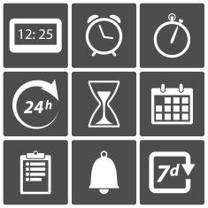 Clock and time icons