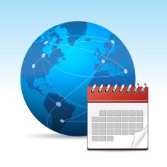 Globe illustration with calendar