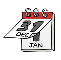 new year flip calendar cartoon