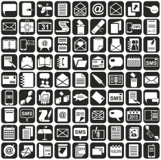 Icons message notebook calendar
