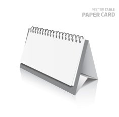 3d table paper card isolated on a grey background