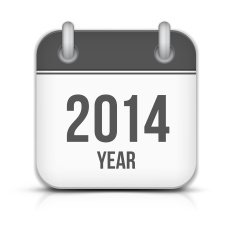 Vector 2014 Year Calendar App Icon In Grayscale