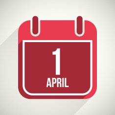 Vector flat calendar apps icon 1 april fool's day