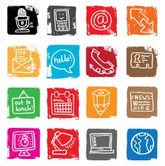Icons about communication and office stuff